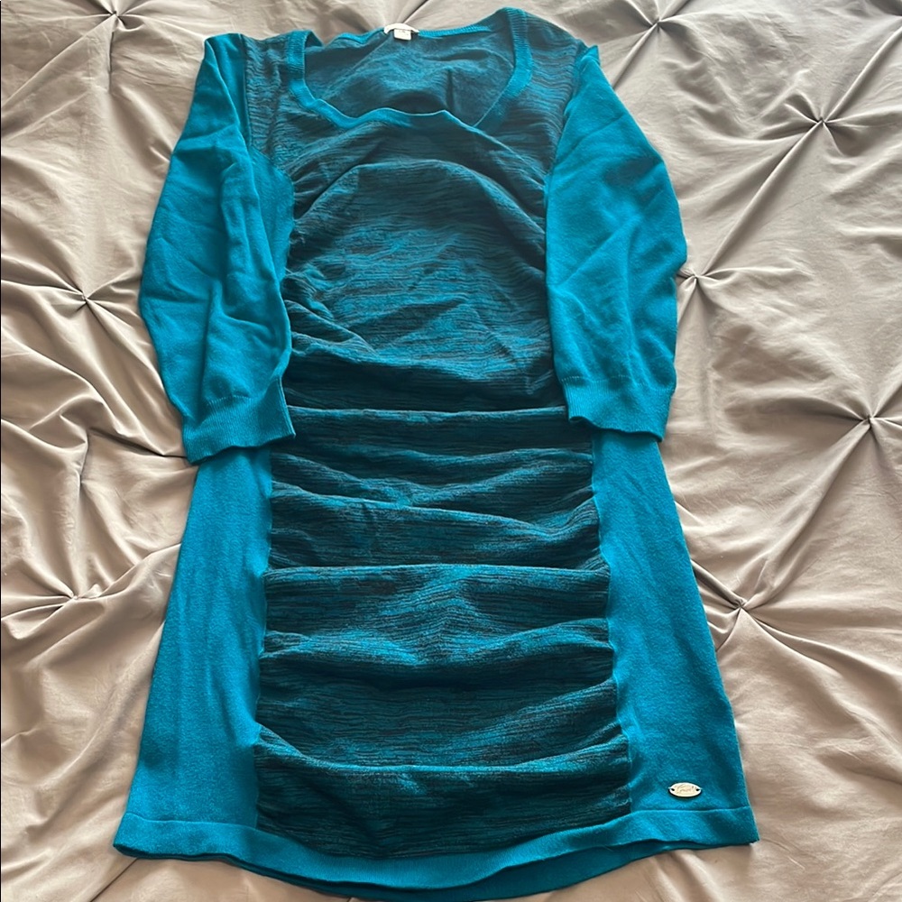 Guess Teal Long Sleeve Dress